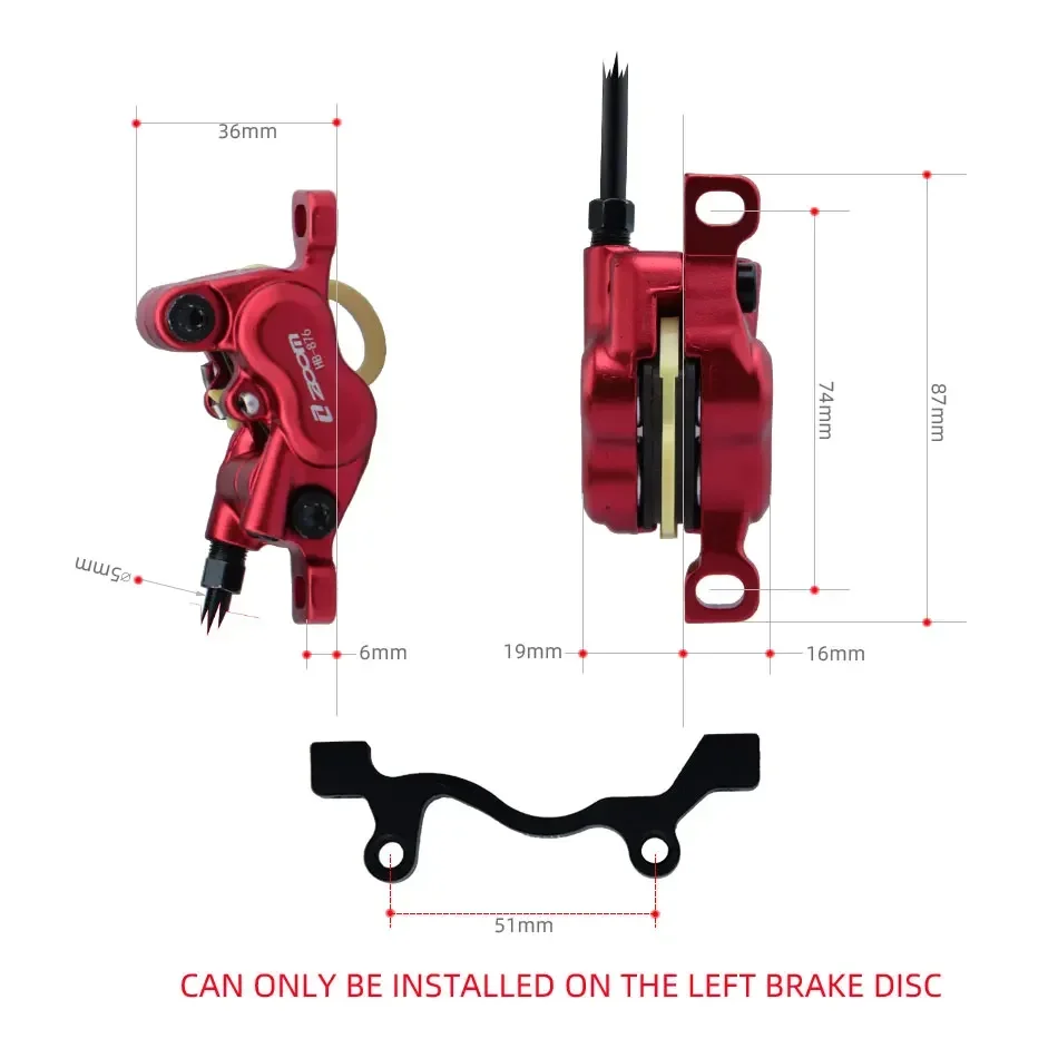 ZOOM HB-876E 4-piston Disc Hyd - Zoom Hydraulic Brake 4 Piston E-Scooter ulasan dan harga
