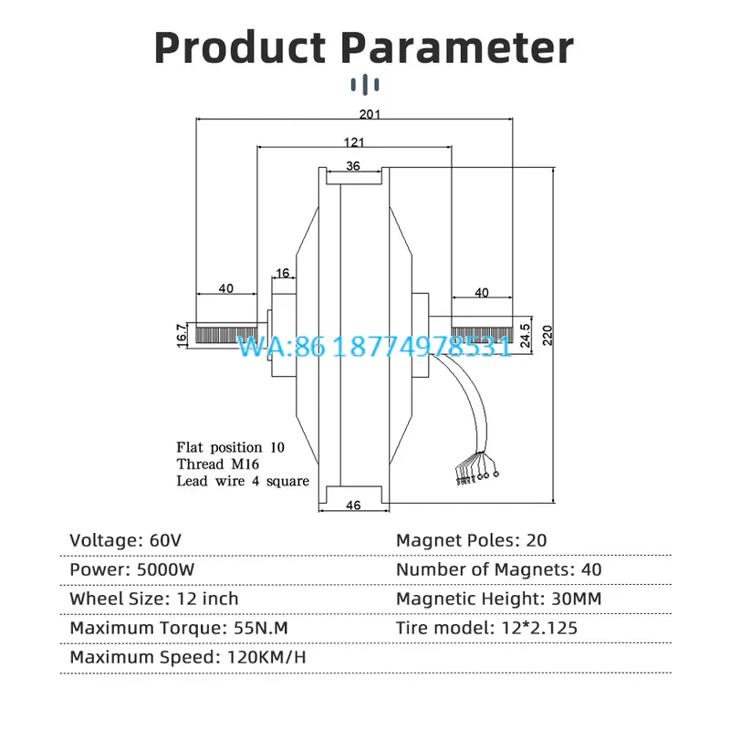 Wmwmnu for 12 Inch Hub Motor K - 60V 5000W Brushless Hub Motor ulasan dan harga